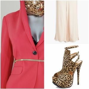 Single Breast Relaxed Vibrant "CHIC" Stretchy "Forever 21" Blazer